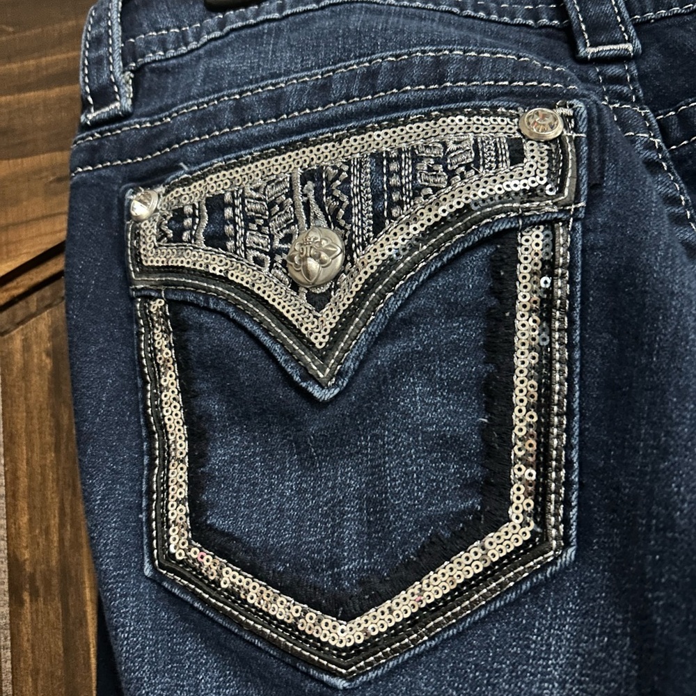 Miss Me Dark Blue Straight Leg Jeans - Picture 4 of 7